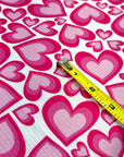 (4X2 YUMMY RIB) PINK HEARTS ON OFF WHITE