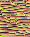 (COTTON RIB) NEON YELLOW, BLUE, PINK, ORANGE, AND OFF WHITE STRIPES