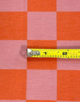 (FRENCH TERRY) ORANGE AND PINK CHECKERED