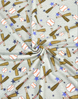 (FRENCH TERRY) BASEBALLS AND BATS ON LIGHT SAGE (1)