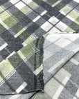 (BRUSHED SWEATER KNIT) OLIVE DIAGONAL PLAID