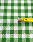 (4X2 RIB) GREEN AND OFF WHITE GINGHAM