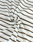 (COTTON RIB) BROWN STRIPES ON OFF WHITE