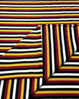 (RIB) BLACK, BURGUNDY, YELLOW, AND OFF WHITE STRIPES