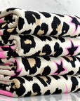 (DBP) PINK STARS AND LEOPARD PRINT ON TAN