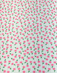 (POINTELLE RIB) TINY PINK FLOWERS ON CREAM (4)