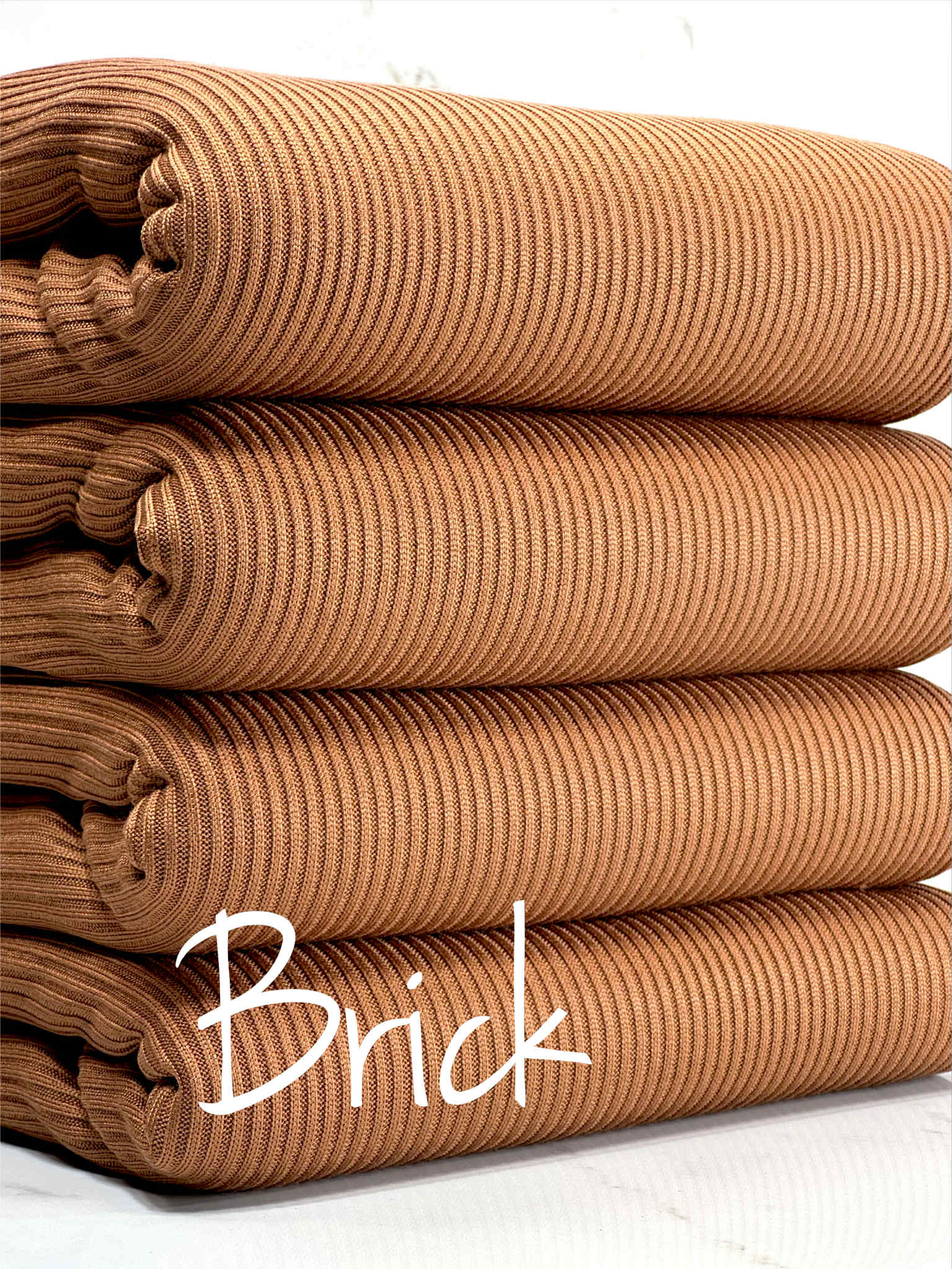 (CASHMERE RIB BRUSHED) BRICK