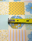 (2X2 RIB) BLUE AND YELLOW FLOWERS, POLKA DOTS AND STRIPES PATTERN(1)