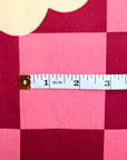 (SWEATER KINT/OAKLEY) IVORY FLOWERS ON PINK AND BURGUNDY LARGE CHECKERED