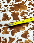 (4X2 YUMMY RIB) SMALL BROWN COW FUR PRINT ON OFF WHITE