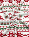 (SWEATER KNIT) RED REINDEERS AND RED POINSETTIA'S ON OFF WHITE (3)