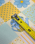 (2X2 RIB) BLUE AND YELLOW FLOWERS, POLKA DOTS AND STRIPES PATTERN(1)