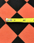 (COTTON JERSEY) CORAL AND BLACK DIAMOND PATTERN