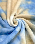 (BRUSHED SWEATER KNIT) BLUE AND TAN TIE DYE