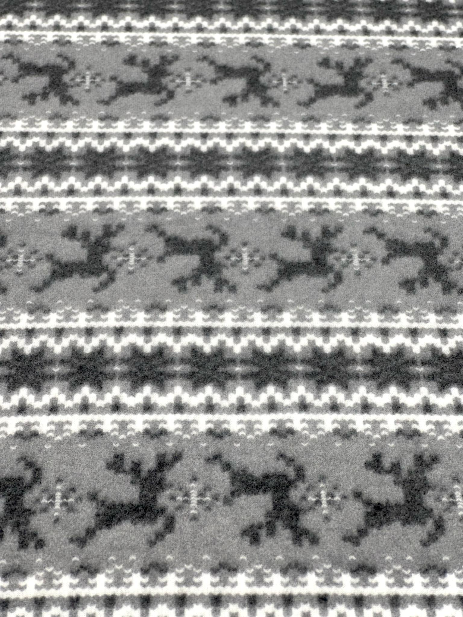 (BRUSHED SWEATER KNIT) BLACK REINDEERS ON GREY