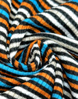 (RIB) TAN, OFF WHITE, BLACK, ORANGE, AND BLUE STRIPES(2)