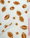 (4X2 YUMMY RIB) FOOTBALLS AND STARS ON OFF WHITE
