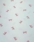 (2X2 RIB) TINY PINK BOWS ON OFF WHITE
