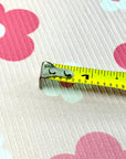 (4X2 YUMMY RIB) PINK AND OFF WHITE FLOWERS ON LIGHT PINK