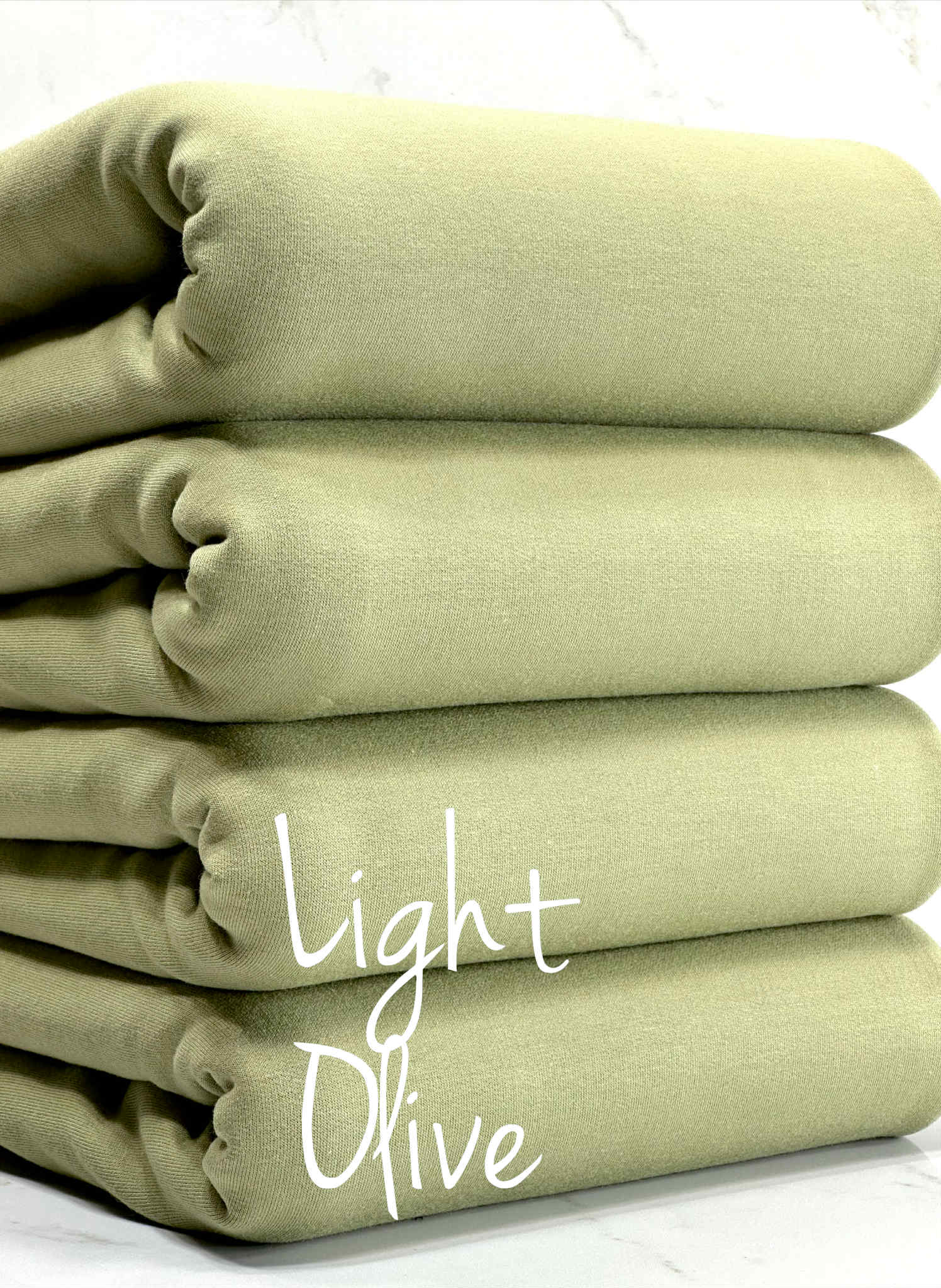 (COTTON SPANDEX FRENCH TERRY) LIGHT OLIVE