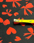 (4X2 YUMMY RIB) RED HEARTS AND BOWS ON BLACK
