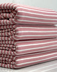 (RAYON) OFF WHITE STRIPES ON MAUVE