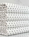 (POINTELLE RIB) TINY BLACK STARS ON OFF WHITE