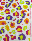 (4X2 YUMMY RIB) MULTI COLORFUL CHEETAH PRINT ON OFF WHITE