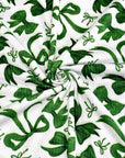 (4X2 RIB) GREEN BOWS ON OFF WHITE