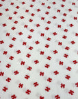 (2X2 RIB) RED BOWS ON OFF WHITE
