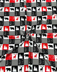 (DBP) BLACK BEAR, REINDEERS AND CHECKERED ON OFF WHITE (5)