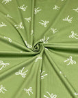 (4X2 RIB) OFF WHITE BOWS ON SAGE GREEN