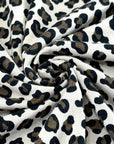 (FRENCH TERRY) BROWN AND BLACK CHEETAH ON TAUPE