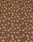 (4X2 YUMMY RIB) TINY PINK FLOWERS ON BROWN