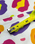 (4X2 YUMMY RIB) MULTI COLORFUL CHEETAH PRINT ON OFF WHITE