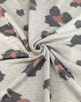 (FRENCH TERRY) RED AND BLACK CHEETAH ON GRAY