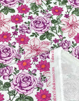 (4X2 RIB) MAGENTA AND PINK HATTIE FLOWERS ON OFF WHITE (2)