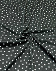 (4X2 RIB) TINY OFF WHITE POLKA DOTS ON BLACK