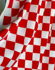 (SWIM) RED AND OFF WHITE CHECKERED