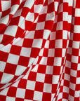 (SWIM) RED AND OFF WHITE CHECKERED
