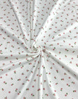 (2X2 RIB) TINY PINK FLOWERS ON OFF WHITE
