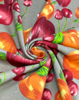 (COTTON SPANDEX) APPLES ON TAN