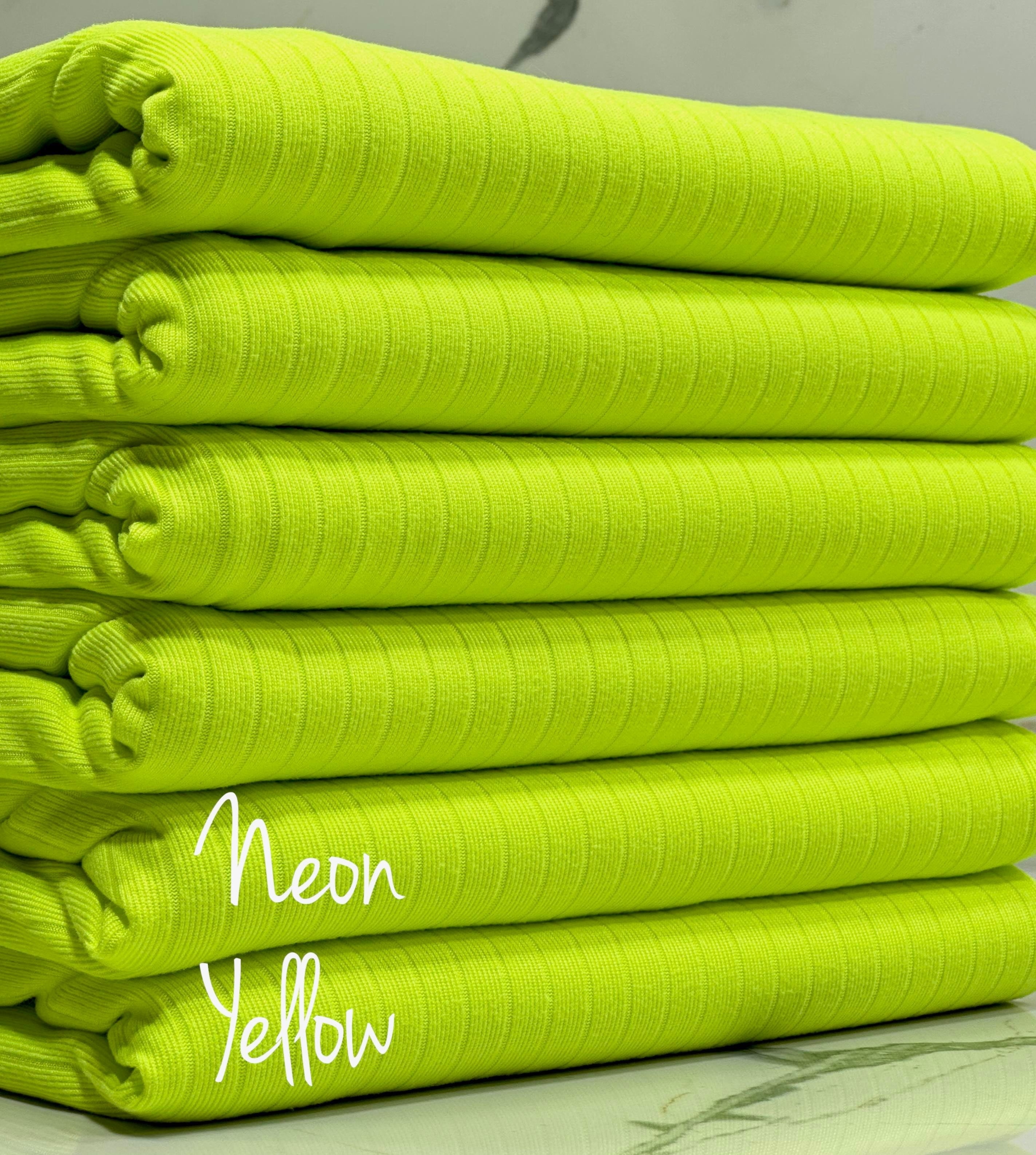 z.(8X2 RIB) NEON YELLOW – Fabricfabulouss
