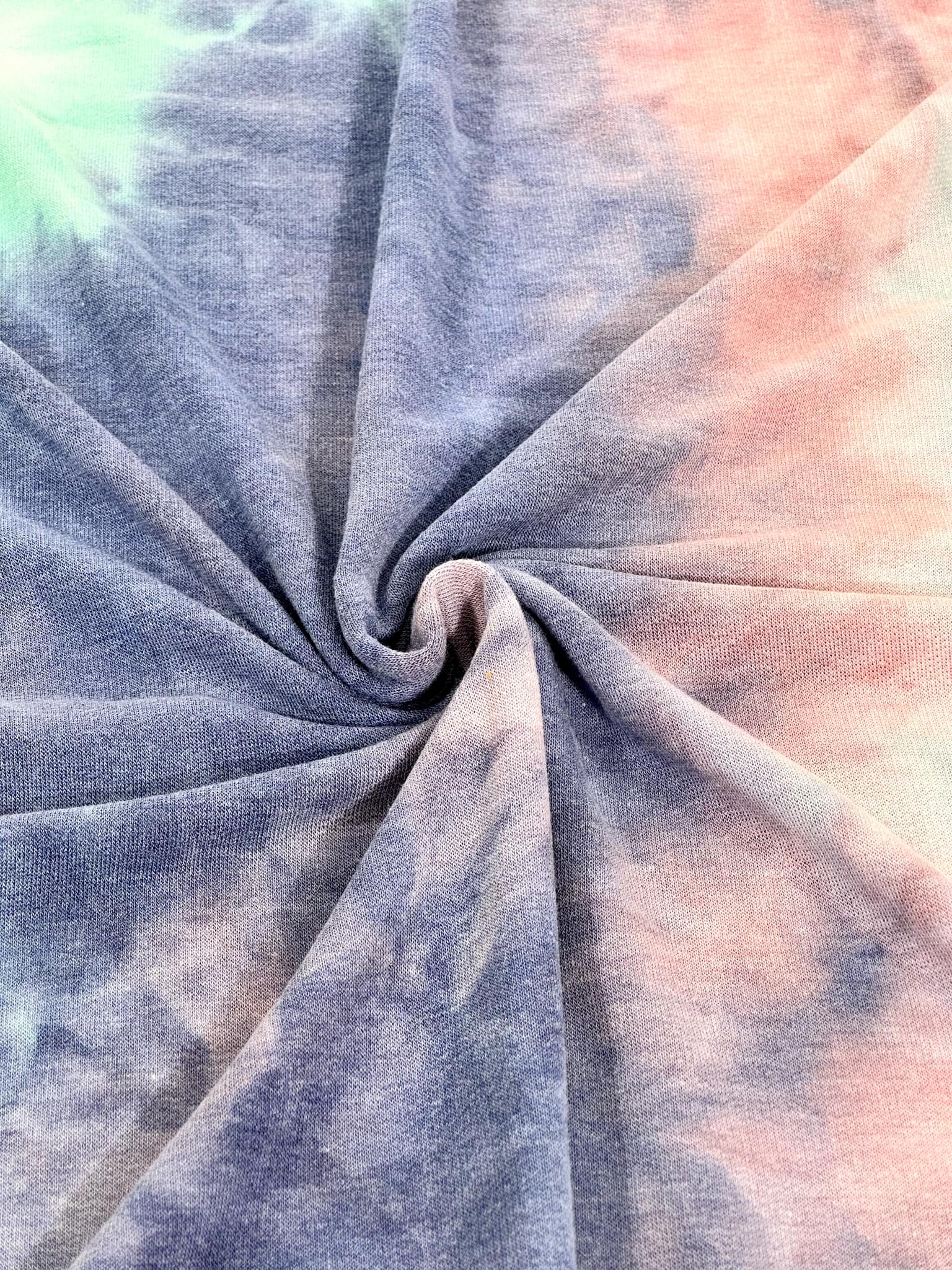 (FRENCH TERRY) BLUSH, AQUA, AND INDIGO TIE DYE (1)