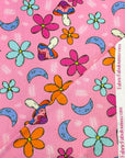 (4X2 YUMMY RIB) MUSHROOMS AND FLOWERS ON PINK