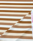 (4X2 RIB) POWDER BROWN, CREAM AND OFF WHITE STRIPES