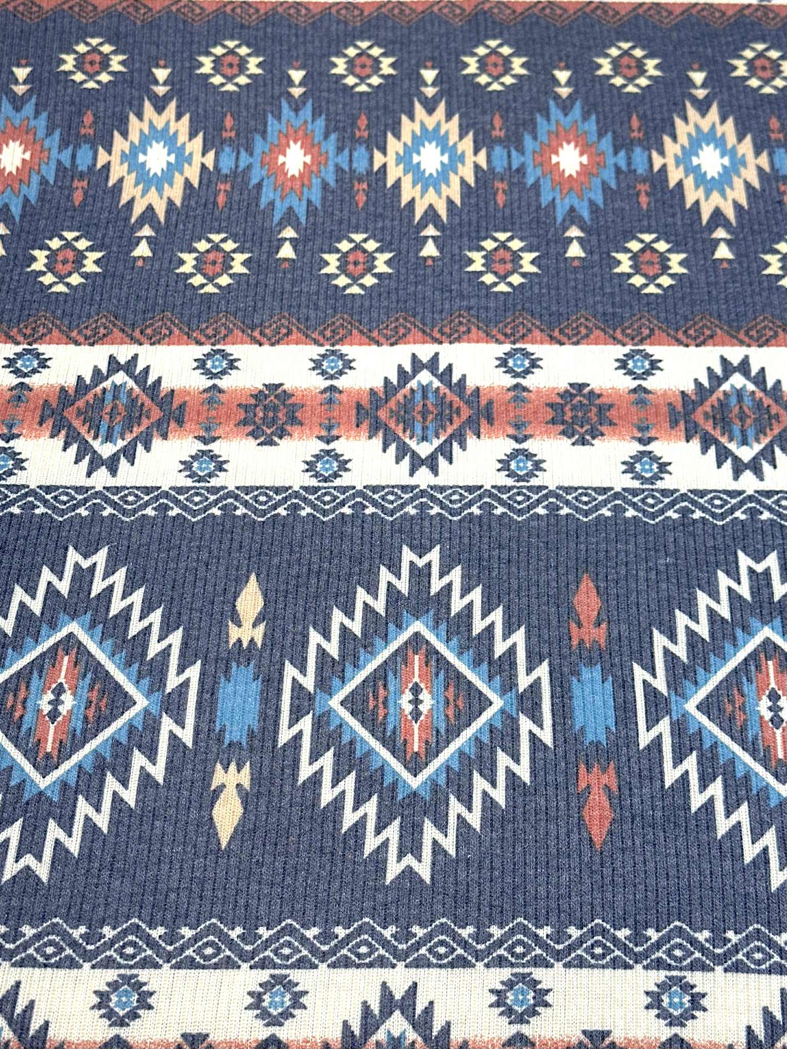 (BELLA RIB) WESTERN PRINT ON NAVY