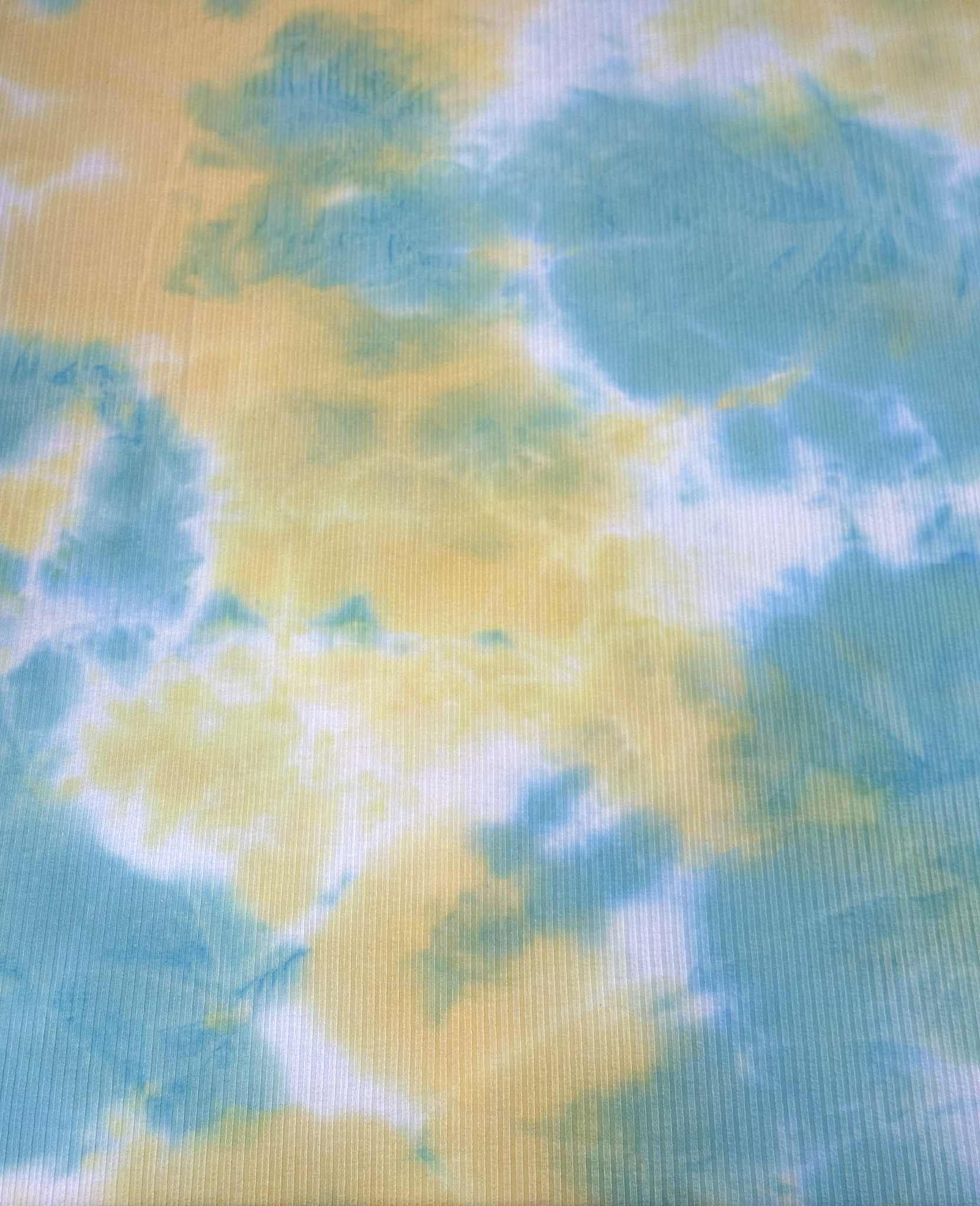 (3X3 RIB) YELLOW AND TIFFANY GREEN TIE DYE