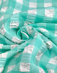 (POPCORN/ BUBBLE) MINT AND OFF WHITE GINGHAM PATTERN