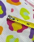 (4X2 YUMMY RIB) MULTI COLORFUL CHEETAH PRINT ON OFF WHITE